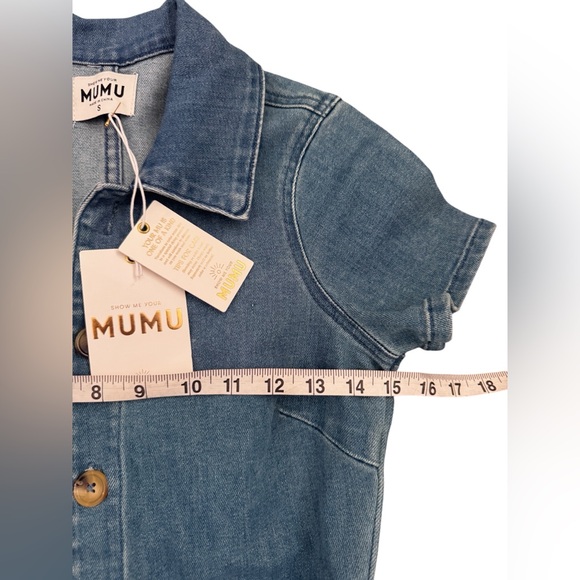 NWT Show Me Your Mumu Emery Denim Jumpsuit French Blue Medium Wash Size Small - Picture 8 of 15